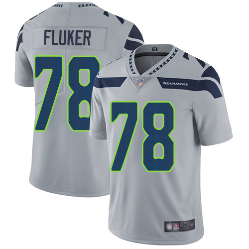 Seattle Seahawks Limited Grey Men D.J. Fluker Alternate Jersey NFL Football 78 Vapor Untouchable